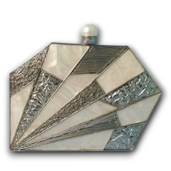 Geometric Mother of Pearl Clutch